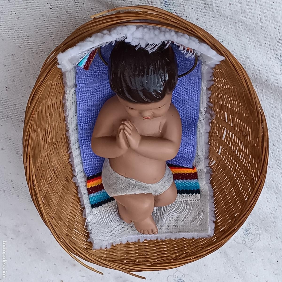Arte: NI&Ntilde;O JESUS EN ESTUCO EN SU CUNA. - Foto 5