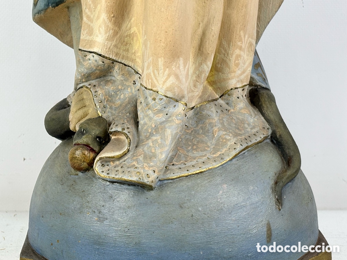 Arte: GRAN VIRGEN INMACULADA CONCEPCI&Oacute;N, SIGLO XIX - 88 CM - Foto 6