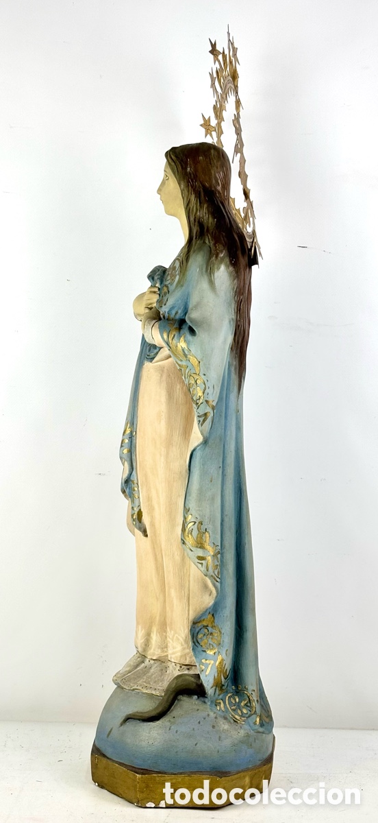 Arte: GRAN VIRGEN INMACULADA CONCEPCI&Oacute;N, SIGLO XIX - 88 CM - Foto 7
