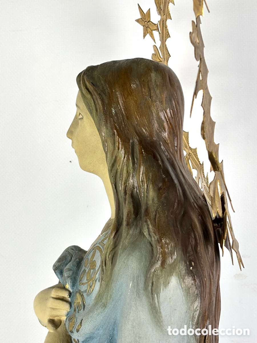 Arte: GRAN VIRGEN INMACULADA CONCEPCI&Oacute;N, SIGLO XIX - 88 CM - Foto 8