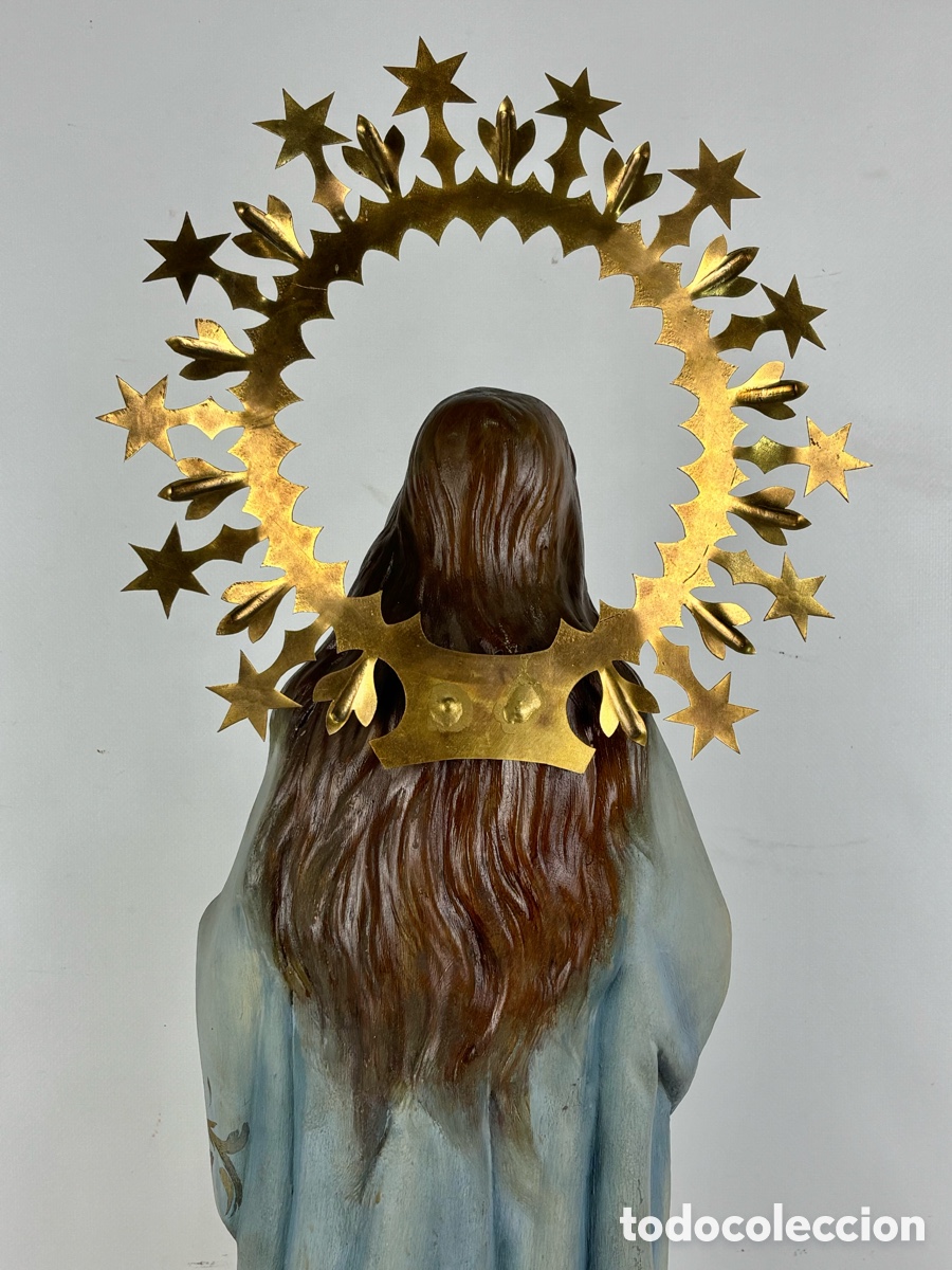 Arte: GRAN VIRGEN INMACULADA CONCEPCI&Oacute;N, SIGLO XIX - 88 CM - Foto 13