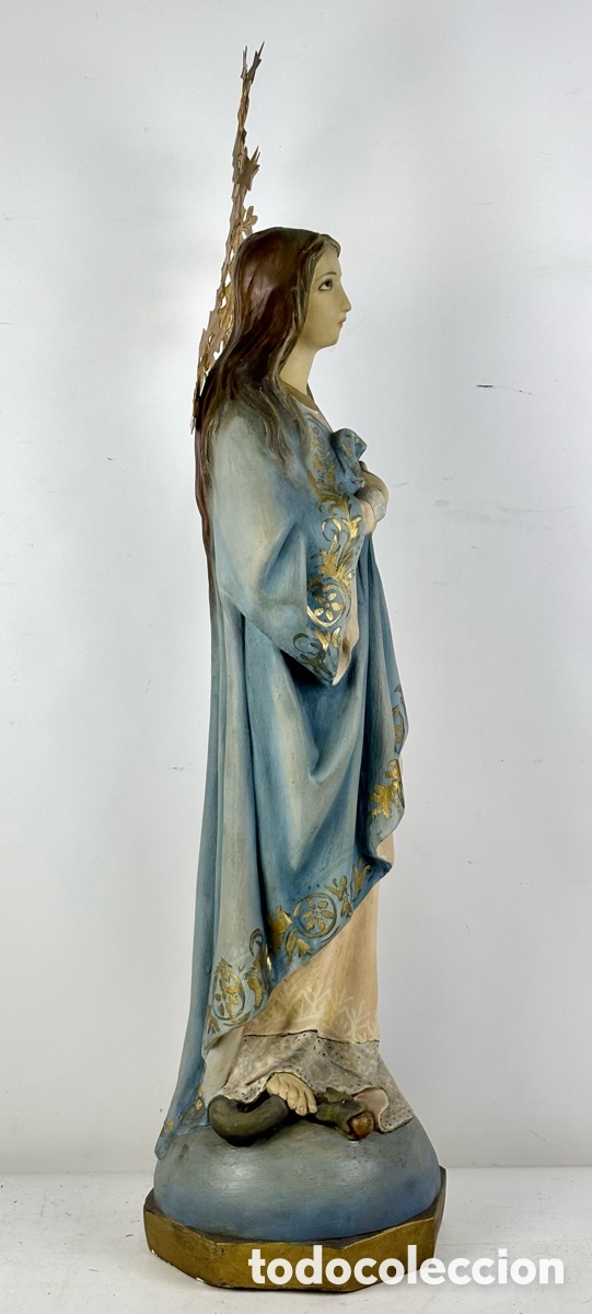 Arte: GRAN VIRGEN INMACULADA CONCEPCI&Oacute;N, SIGLO XIX - 88 CM - Foto 15