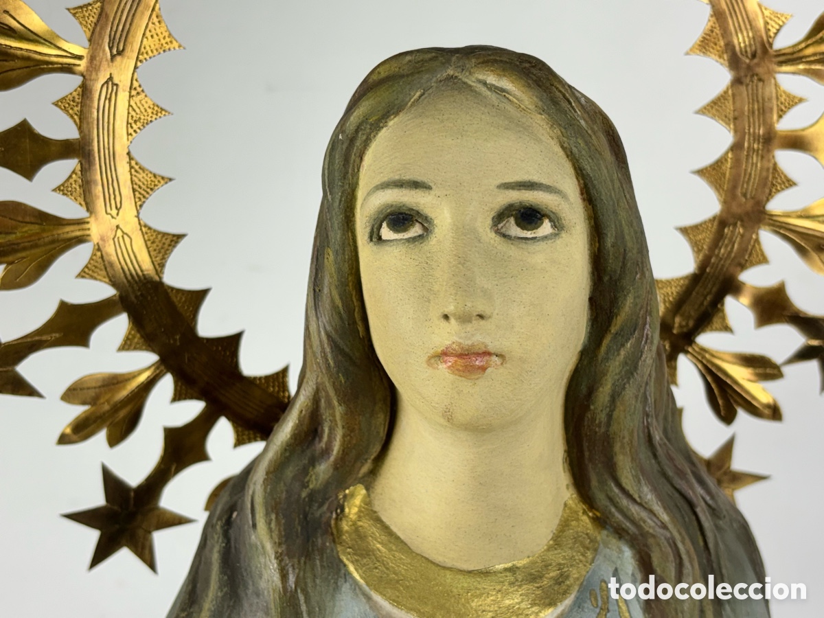 Arte: GRAN VIRGEN INMACULADA CONCEPCI&Oacute;N, SIGLO XIX - 88 CM - Foto 21