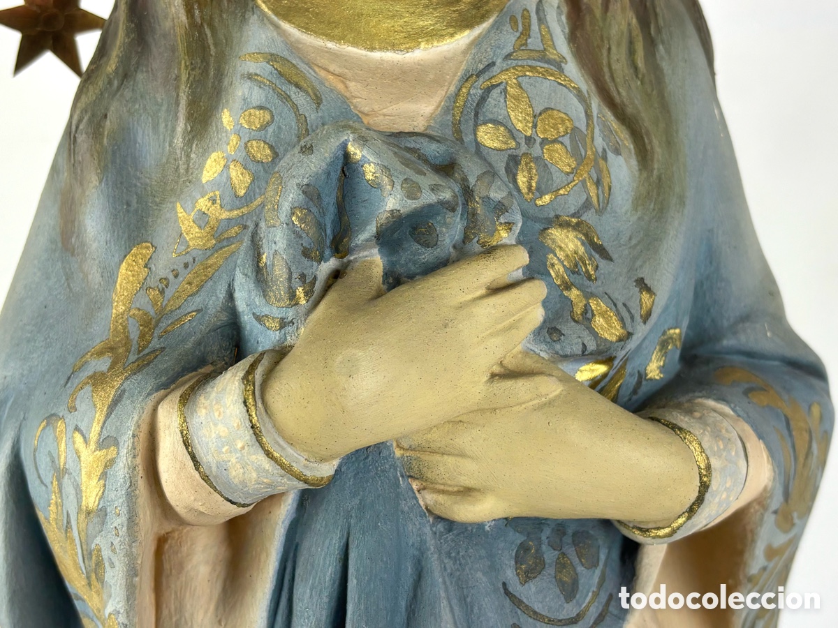 Arte: GRAN VIRGEN INMACULADA CONCEPCI&Oacute;N, SIGLO XIX - 88 CM - Foto 22