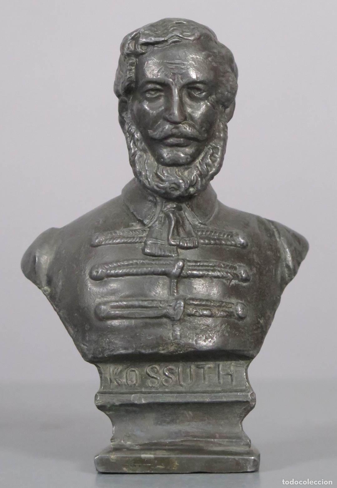 Arte: BUSTO. Lajos Kossuth. CALAMINA. RECUERDO CENTENARIO. 1902 - Foto 1