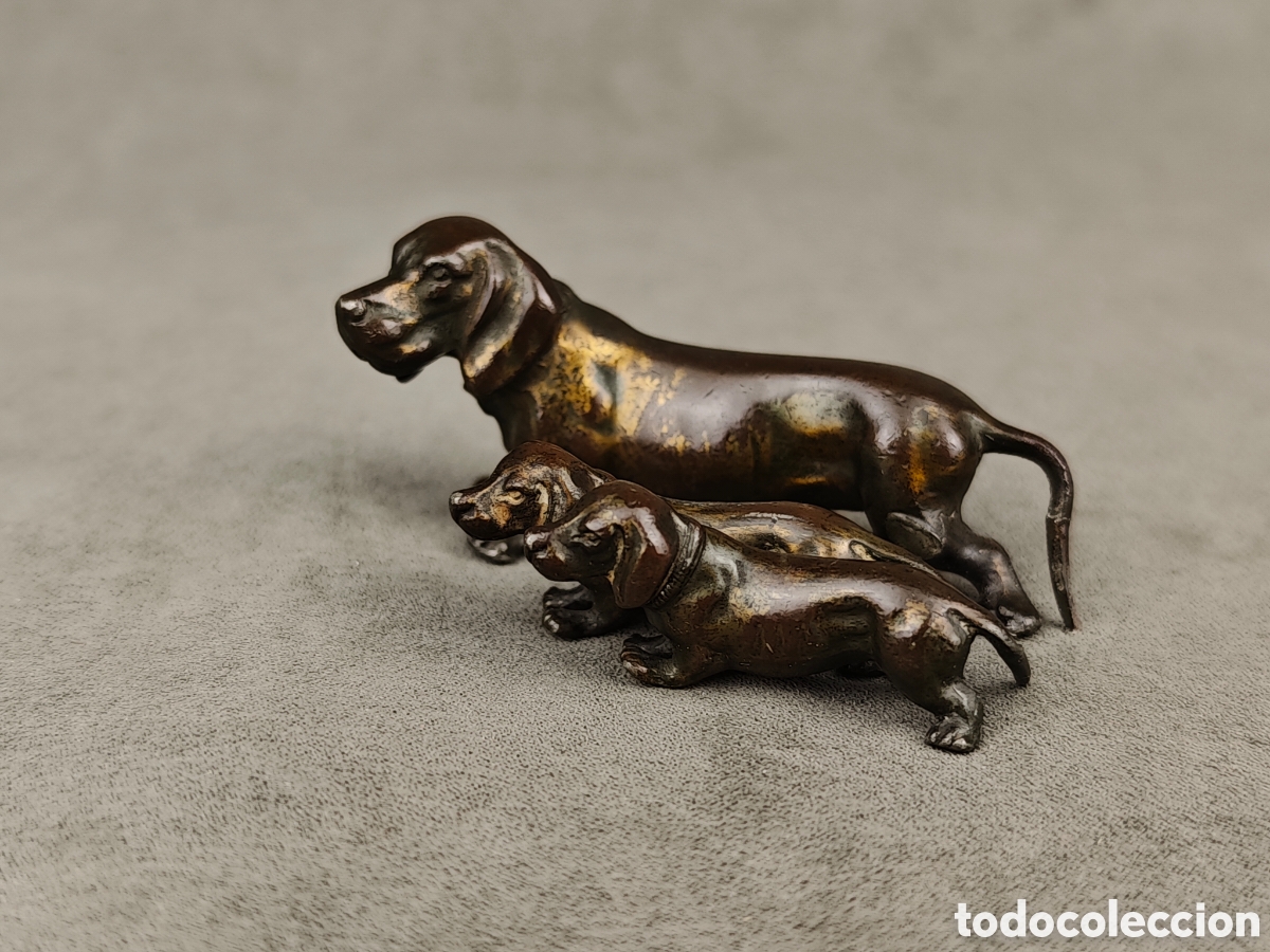 Arte: Antiguas Figuras Teckel de Plomo - Foto 2