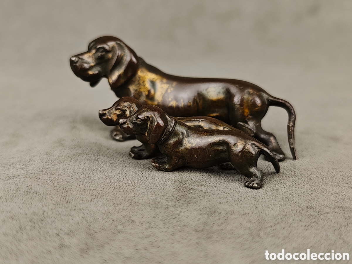 Arte: Antiguas Figuras Teckel de Plomo - Foto 4