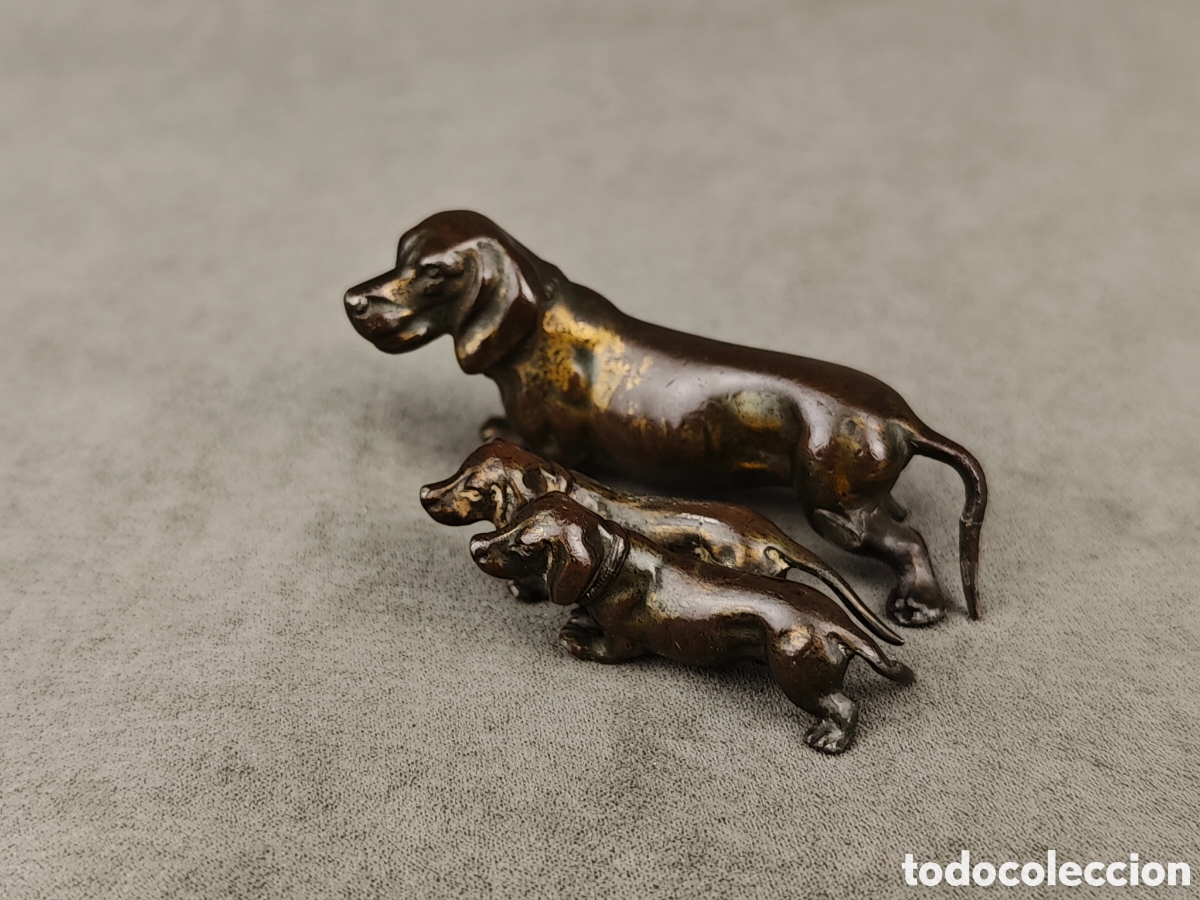 Arte: Antiguas Figuras Teckel de Plomo - Foto 1
