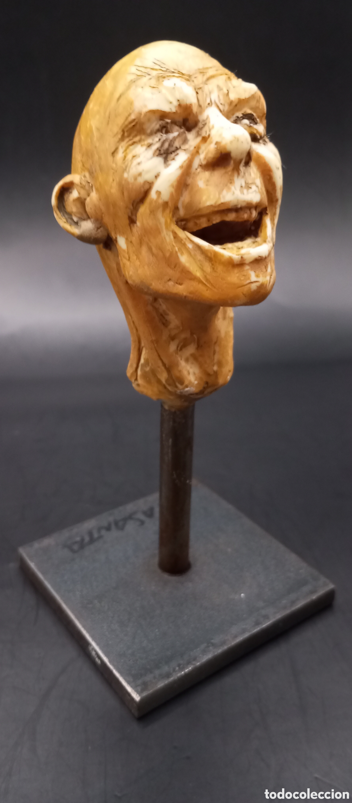 Arte: ANDR&Eacute;S LASANTA. ESCULTURA DE RESINA POLICROMADA 13 cm .