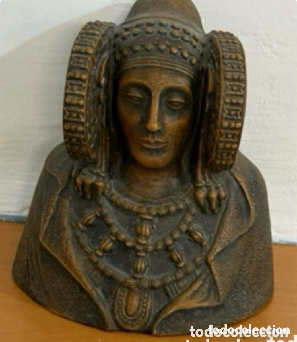 Kunst: Antiguo busto de cer&aacute;mica dama de Elche &bull; ver las medidas en fotos.