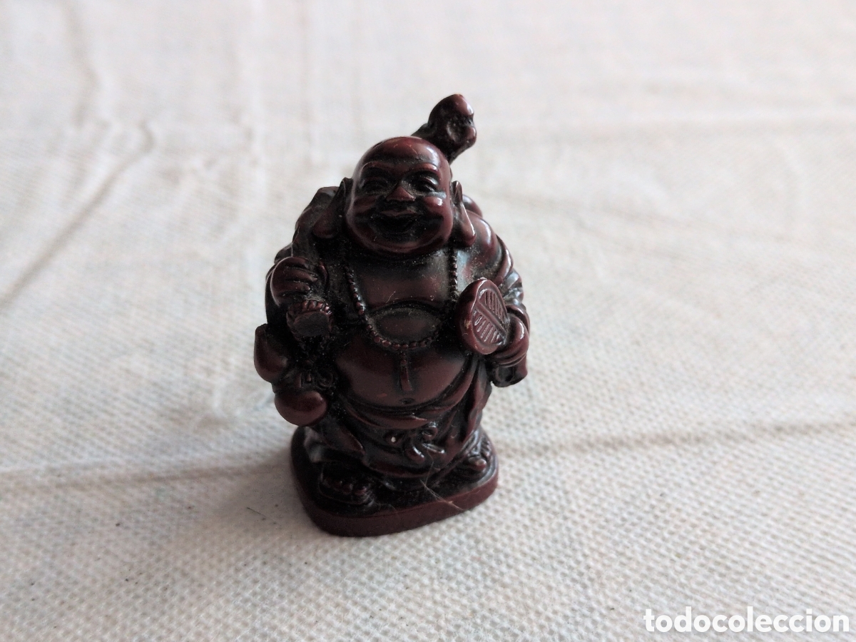 Arte: FIGURA BUDA DE RESINA PATINADA MADERA PALO ROSA. CHINA SIGLO XX