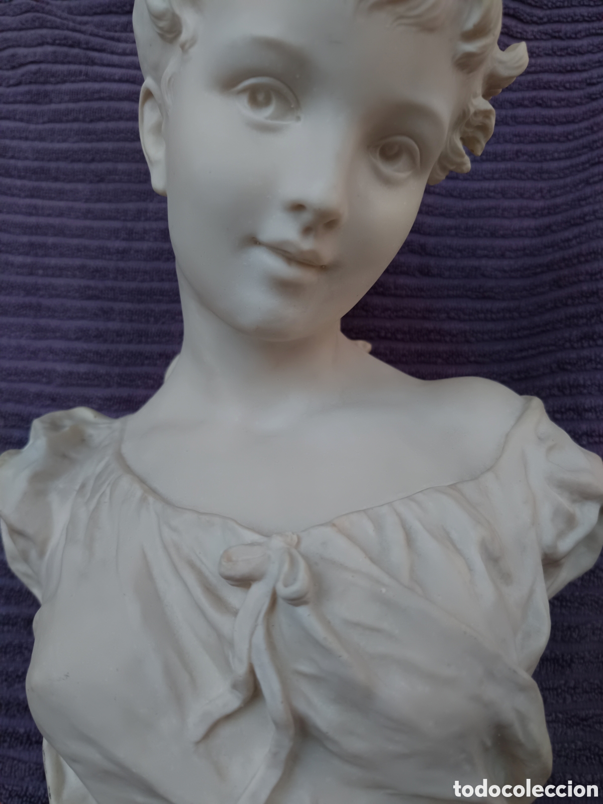 Arte: ESPECTACULAR ESCULTURA DE DAMA FRANCESA SIGLO XIX EN M&Aacute;RMOL O MARMOLINA. VER DESCRIPCI&Oacute;N.