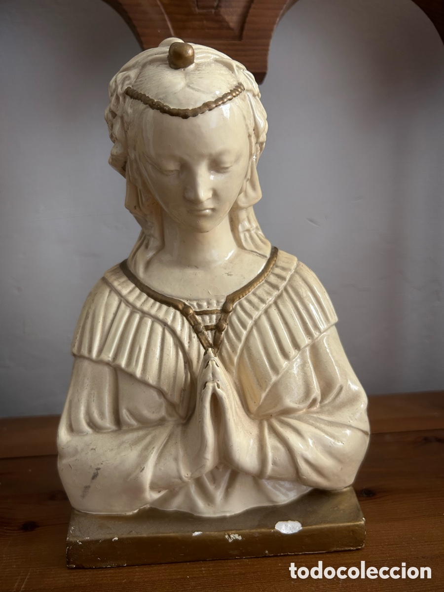 Arte: Antiguo busto angelica maria en yeso