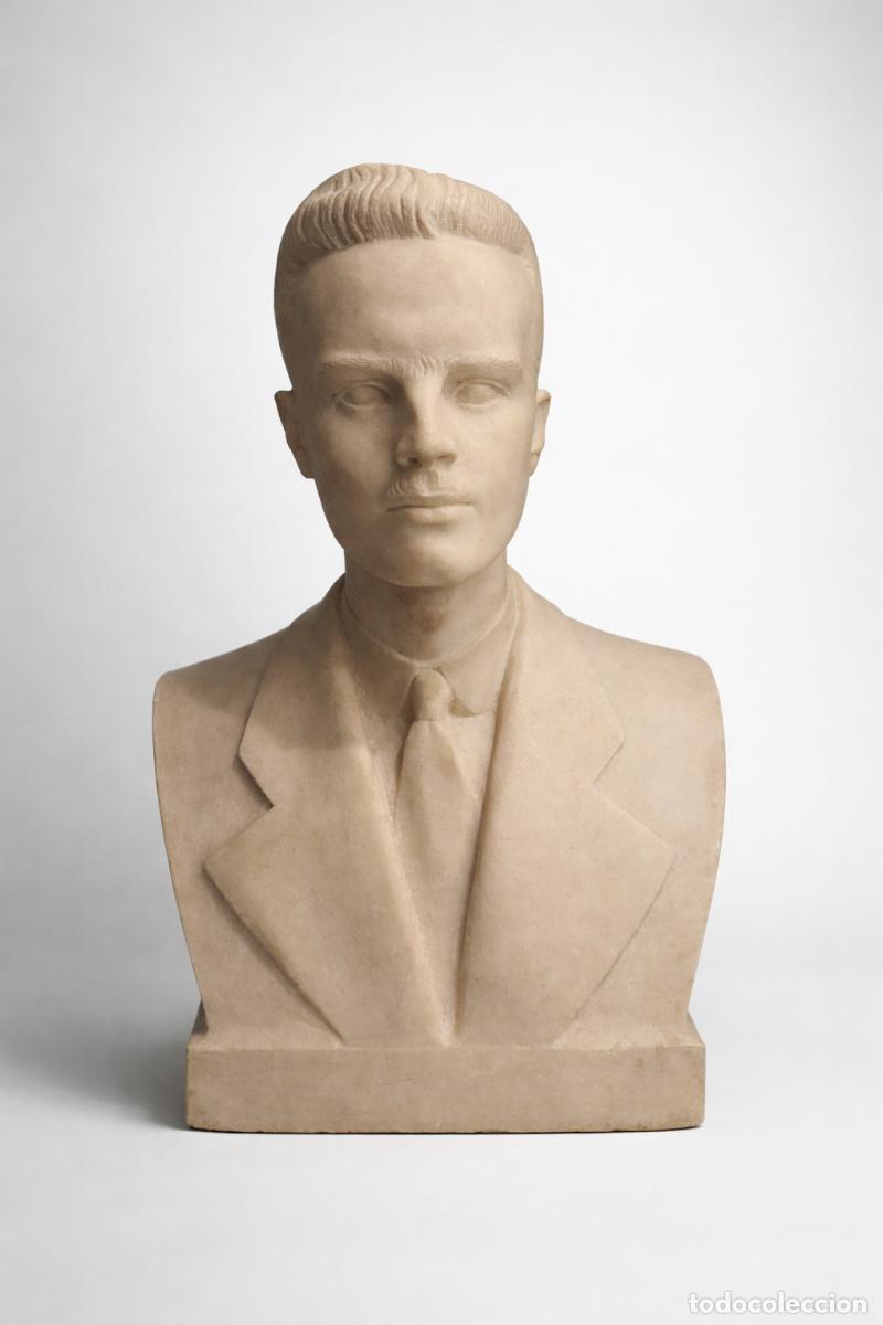 Arte: GRAN ESCULTURA EN MARMOL, RETRATO DE HOMBRE JOVEN, ESC. FRANCESA