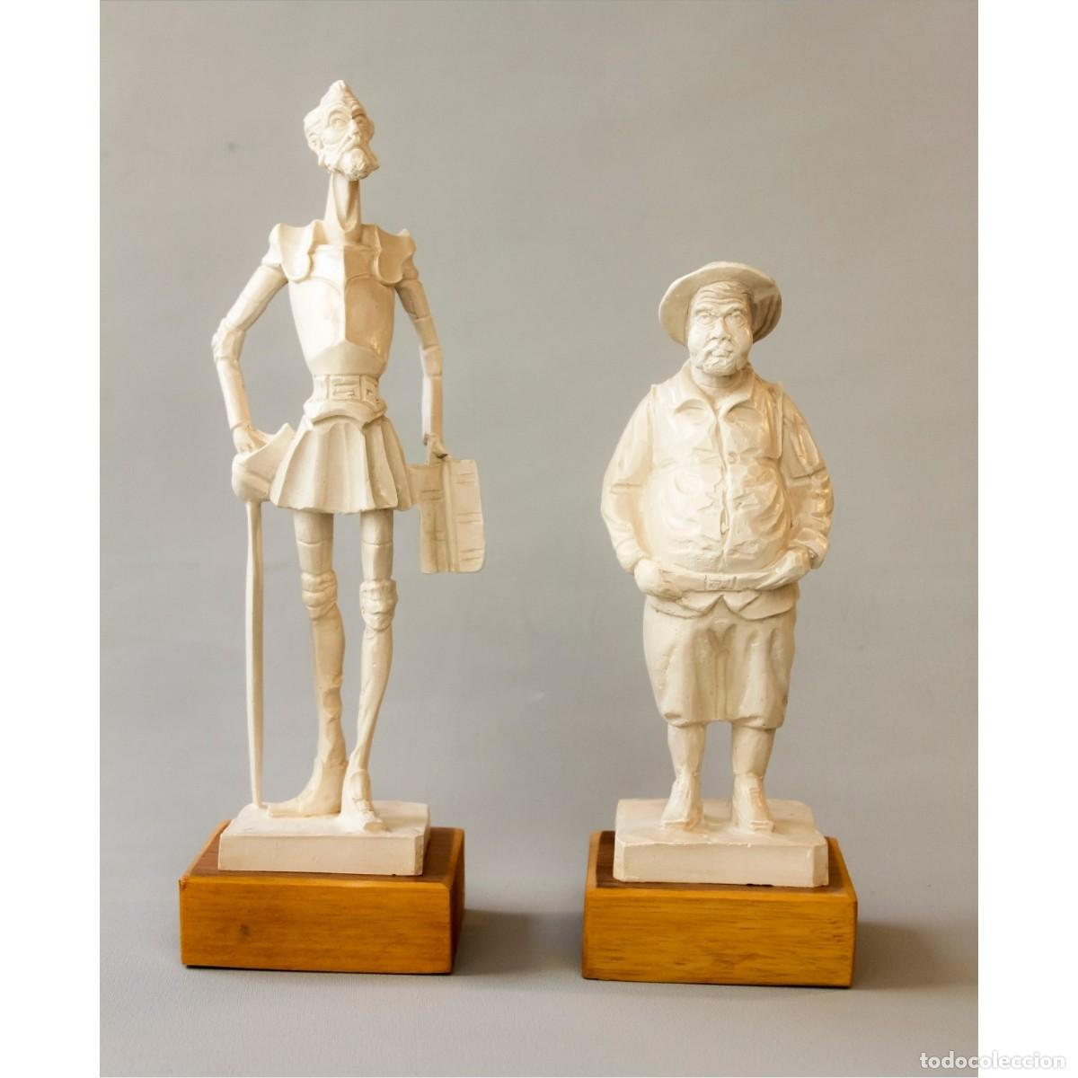 Arte: Esculturas de Don Quijote y Sancho. Acabado en marmolina .Don Quijote y Sancho. Pareja de es