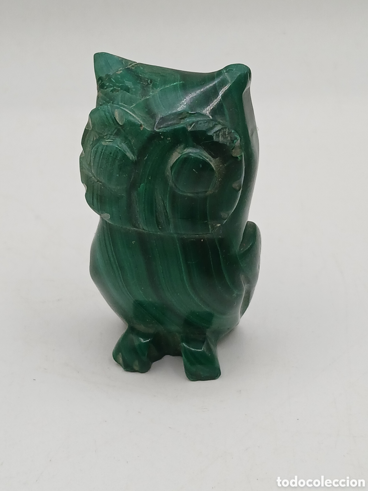 Arte: Peque&ntilde;a escultura malaquita. B&uacute;ho