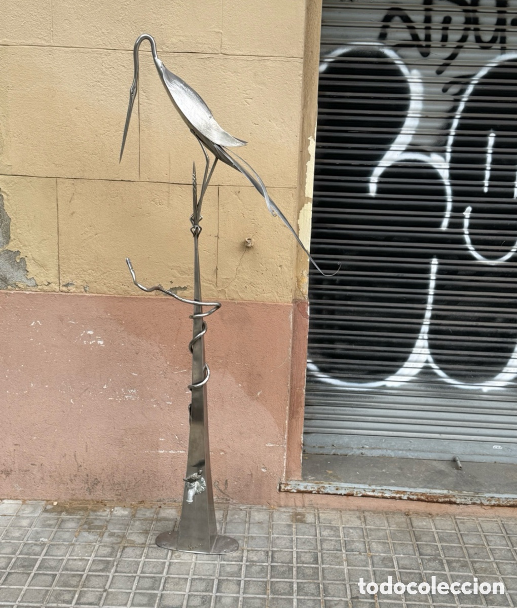 Arte: Escultura de Dise&ntilde;o Forja Inox Acero Inoxidable Santos Garza Serpiente Fuente 2m Firmada