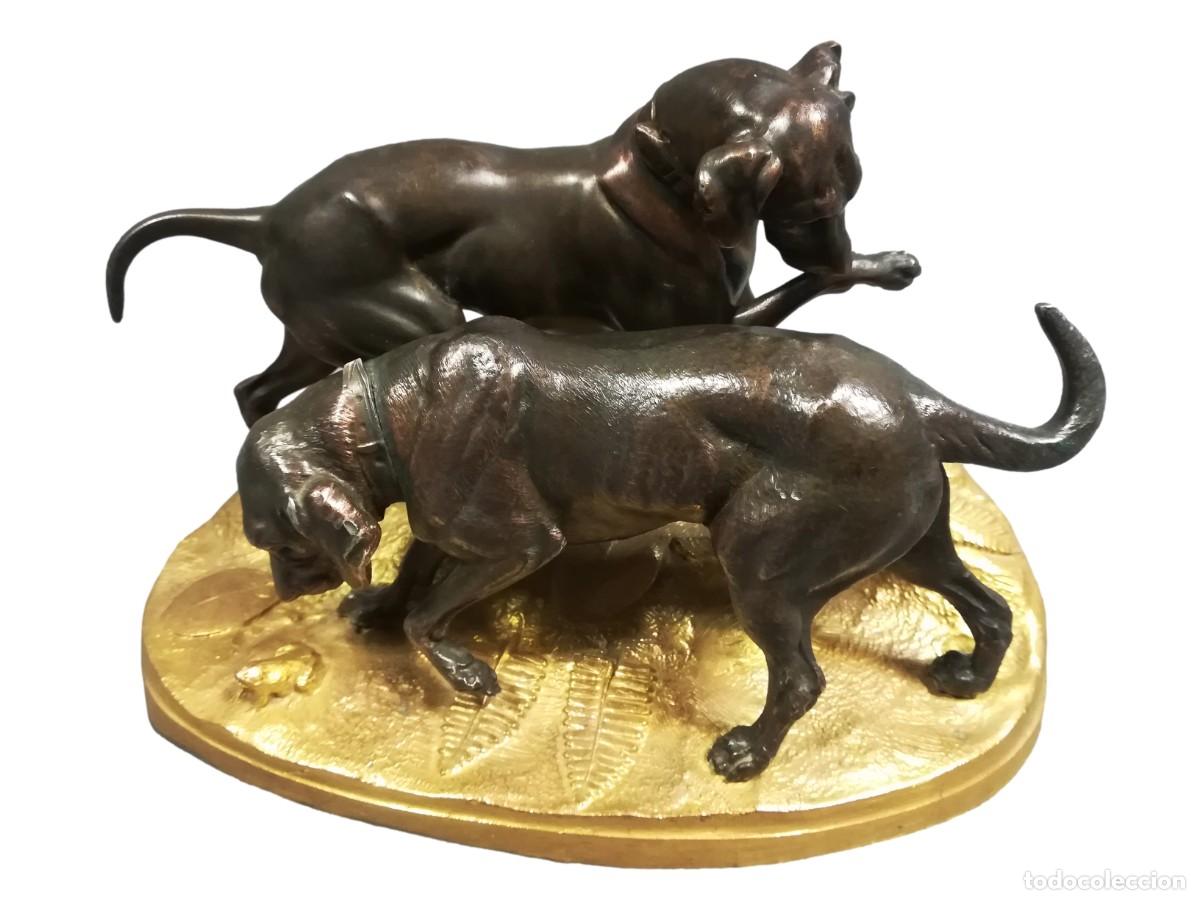 Arte: FIGURAS DE PERROS DE CAZA DE CALAMINA - Foto 9