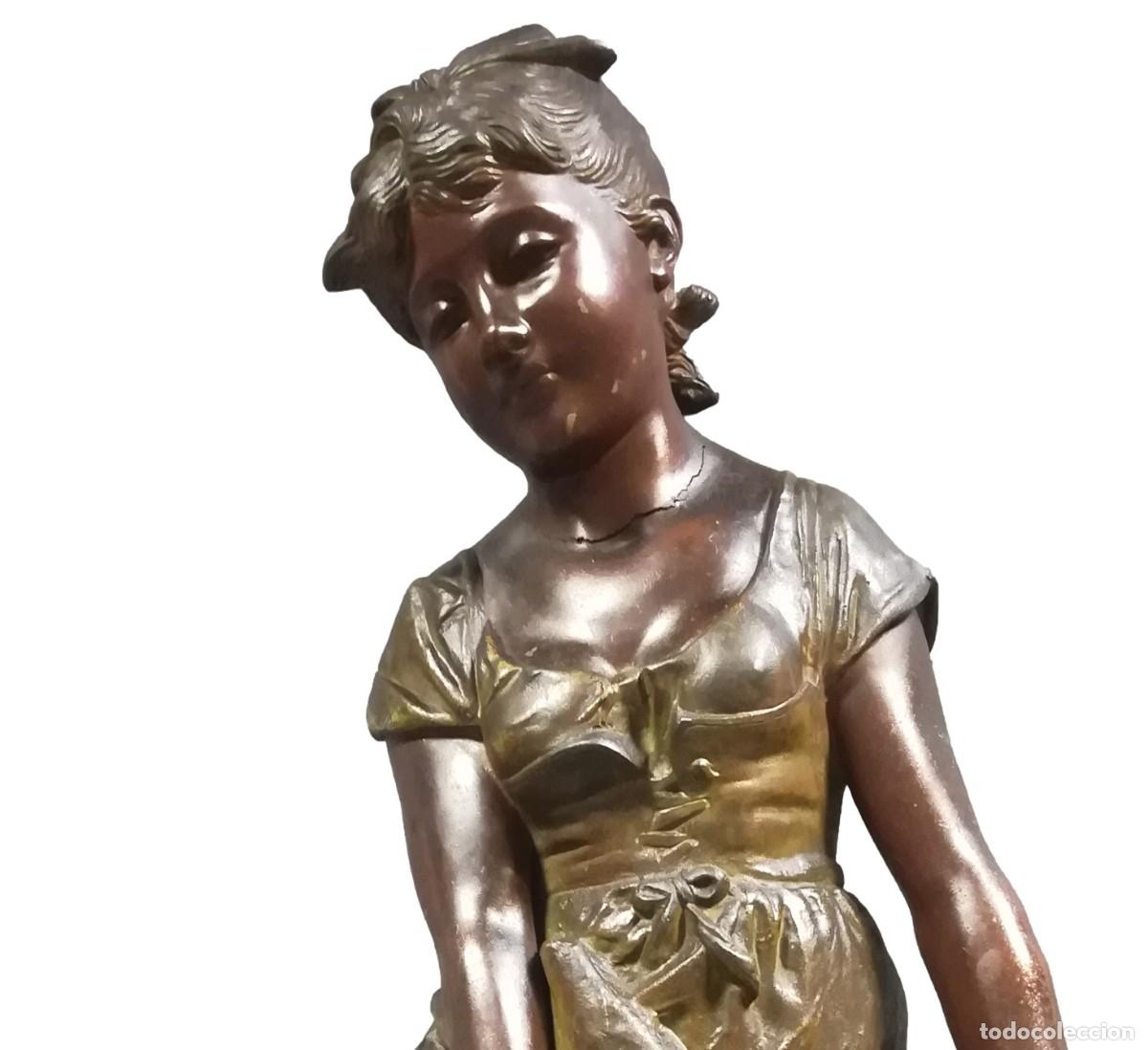 Art: FIGURA CALAMINA CAMPESINA, FIRMADA ESCULTOR P. SERRES
