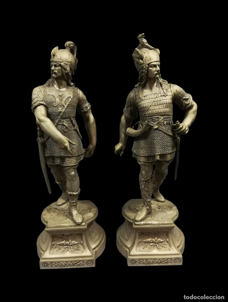 Art: Pareja de figuras de calamina Guerreros galos