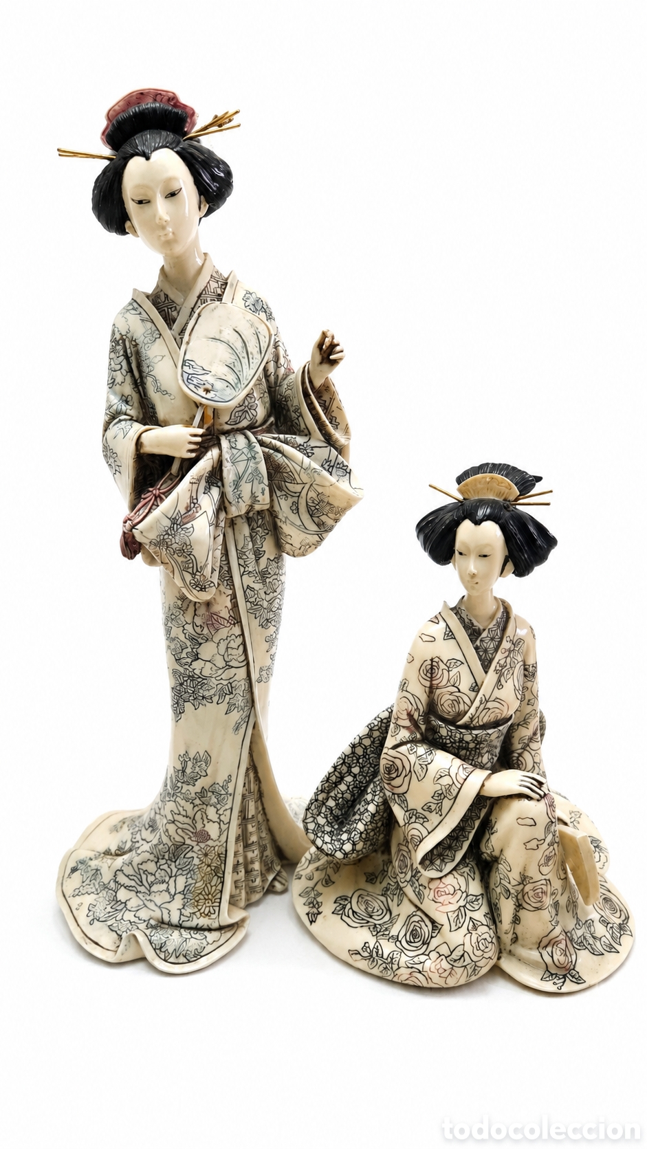 Arte: Juego de dos geishas con motivos orientales