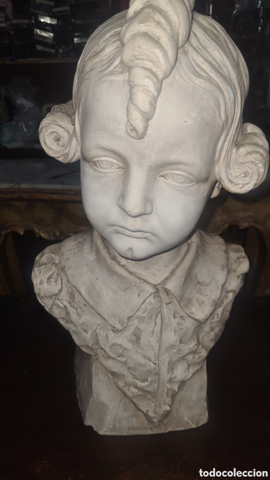 Arte: Busto de ni&ntilde;o hecho por Juan vargas cortes antiguo
