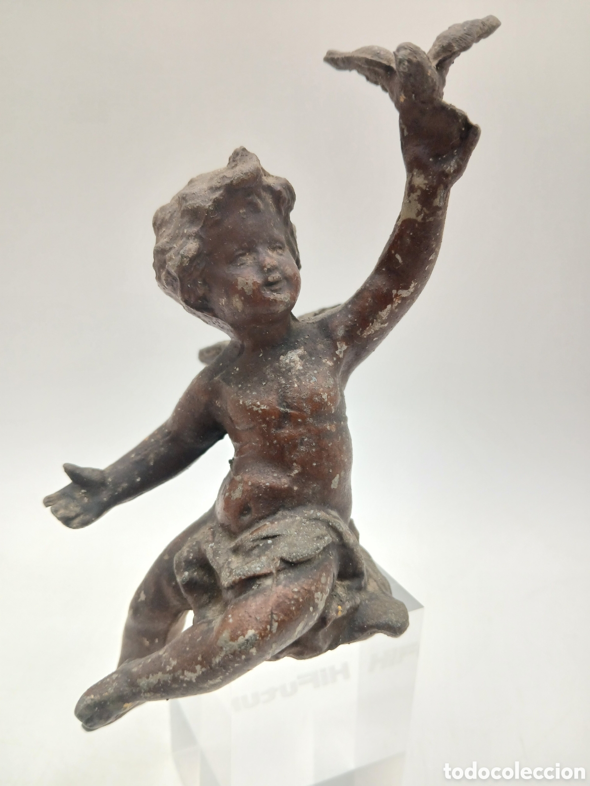 Arte: Querubin. Antigua escultura calamina Siglo XIX