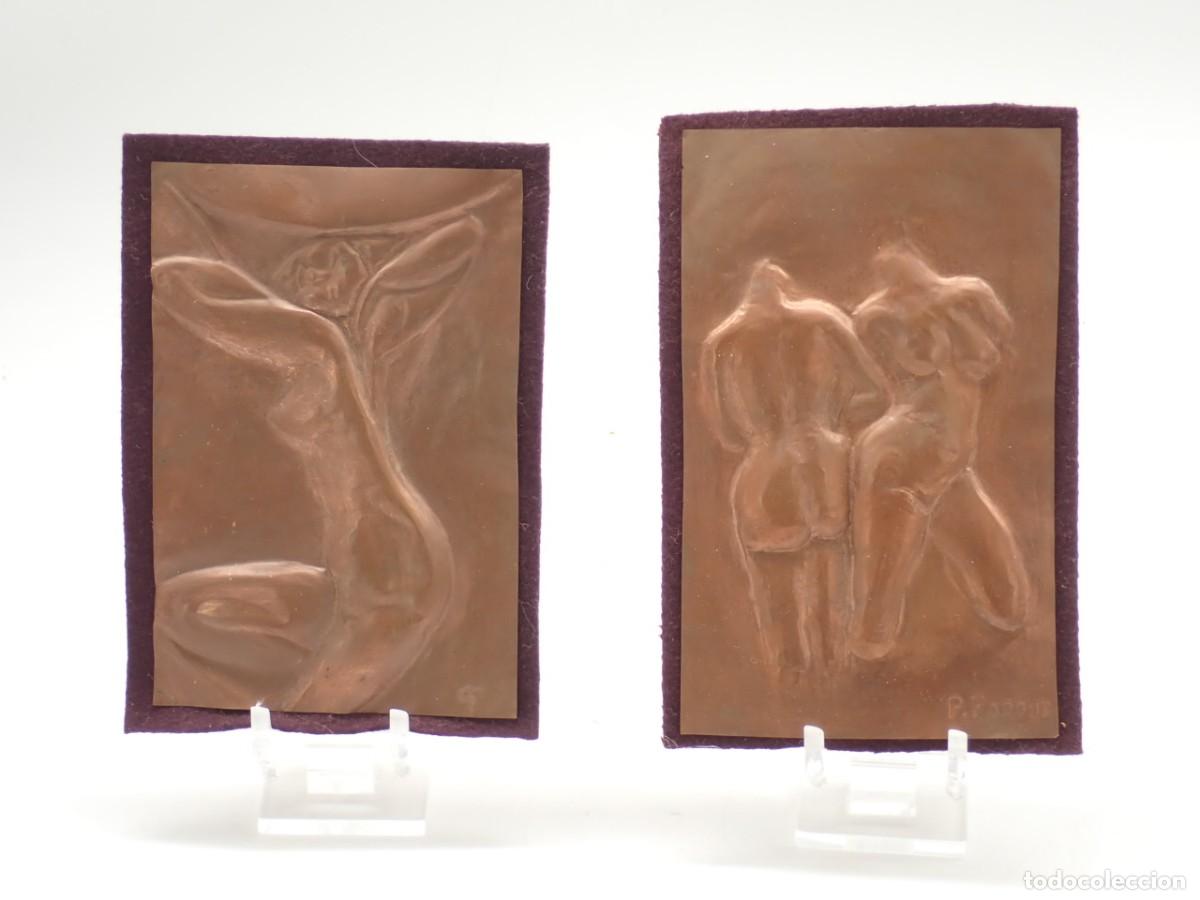 Arte: PAREJA DE RELIEVES EN COBRE REPUJADO, A&Ntilde;OS 30-40 - P. FARGUE