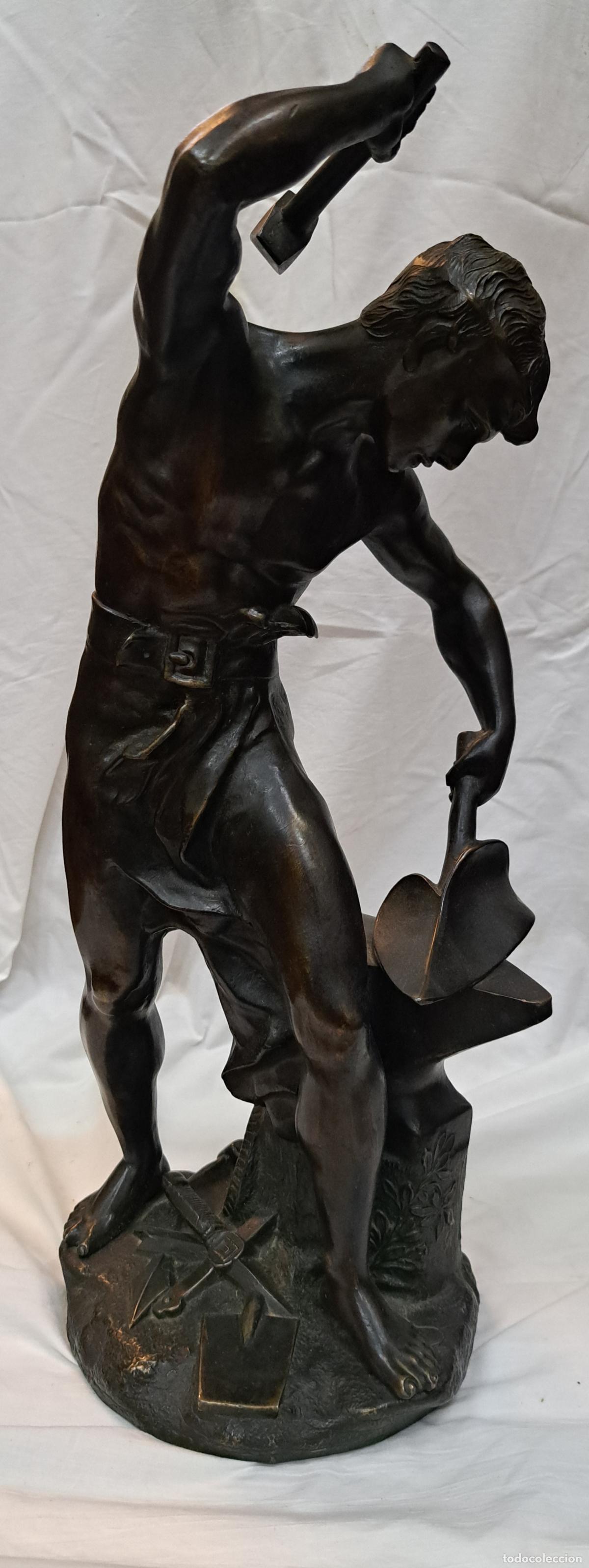 Arte: FIGURA HOMBRE TRABAJANDO SXIX ALTURA 46 CMTS