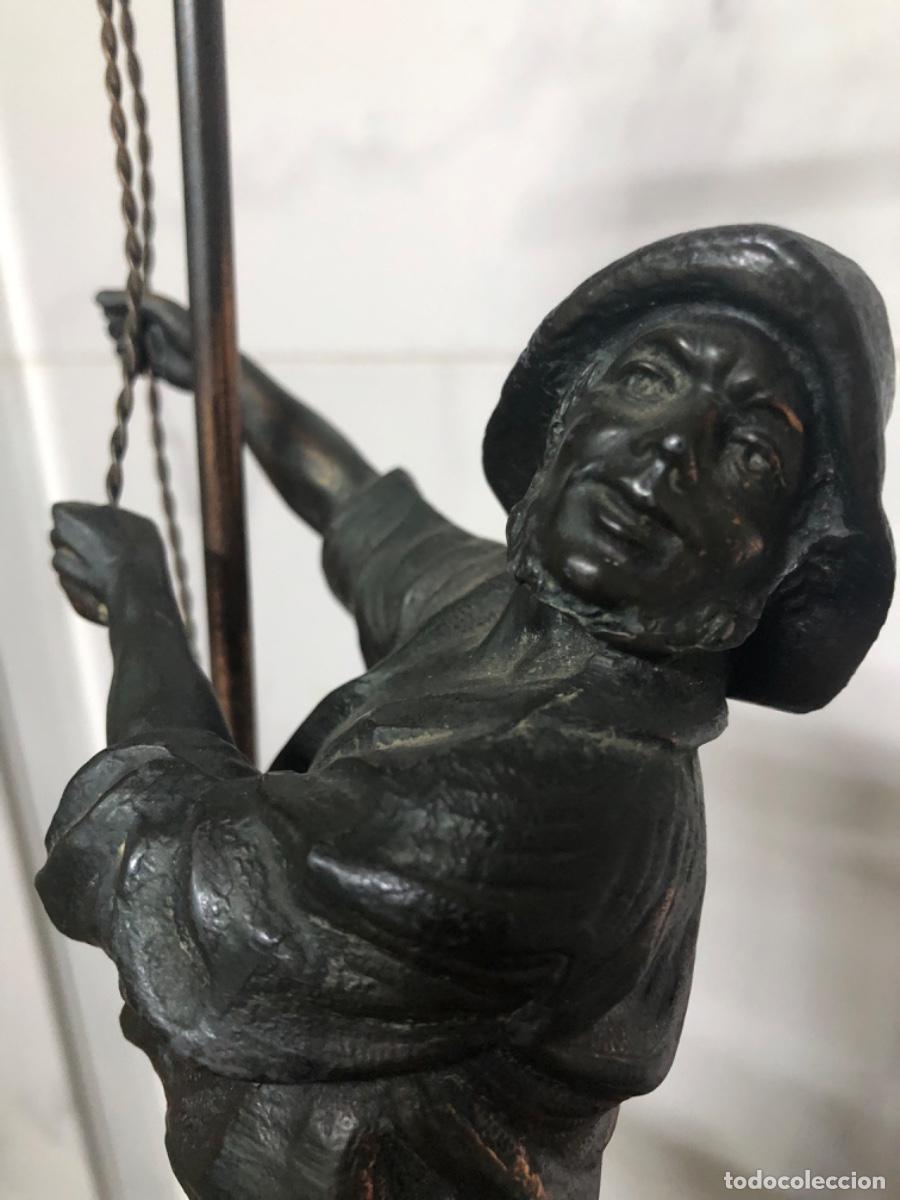 Arte: ESCULTURA EN CALAMINA PESCADOR .