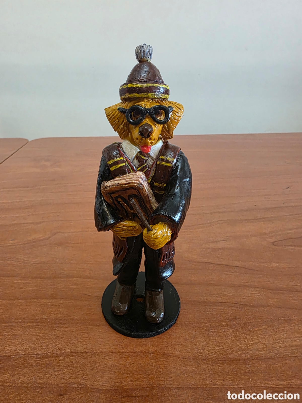 Arte: Escultura &Uacute;nica Golden Retriever Mago (Harry Potter) - 19 cm - Obra de Autor Exclusiva (OOAK) - Hech