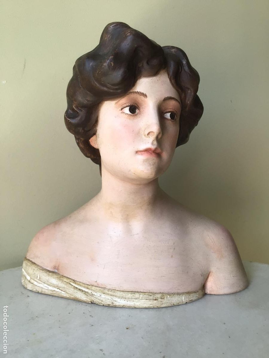 Arte: ANTIGUO BUSTO MODERNISTA .ESCULTURA FIRMADA .ART NOUVEAU