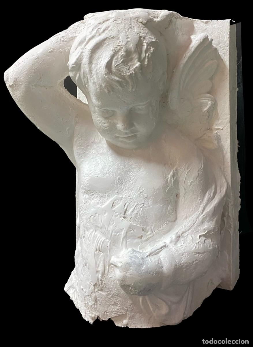 Arte: Antiguo &aacute;ngel, m&eacute;nsula, atlante, puti, cari&aacute;tide, mascar&oacute;n, columna, m&eacute;nsula.45x32x24. Blanco.