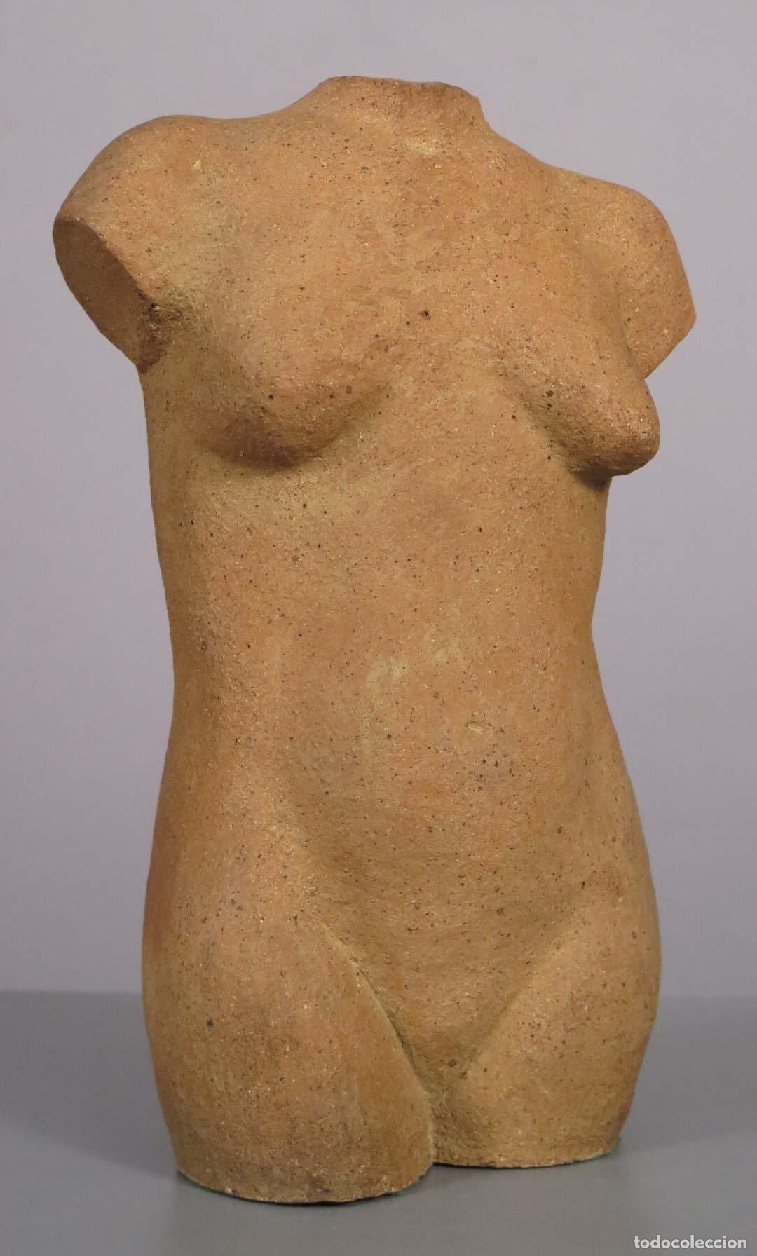 Arte: TORSO FEMENINO DESNUDO. ESTUDIO ANATOMICO. GRES. HACIA 1960