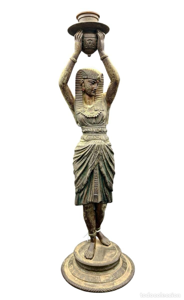 Arte: CANDELABRO ESTILO EGYPTIAN REVIVAL INGLES EN CALAMINA