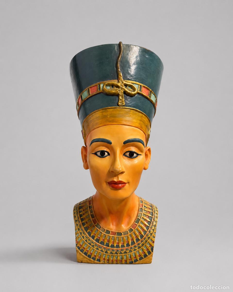 Arte: busto nefertiti, policromado a mano