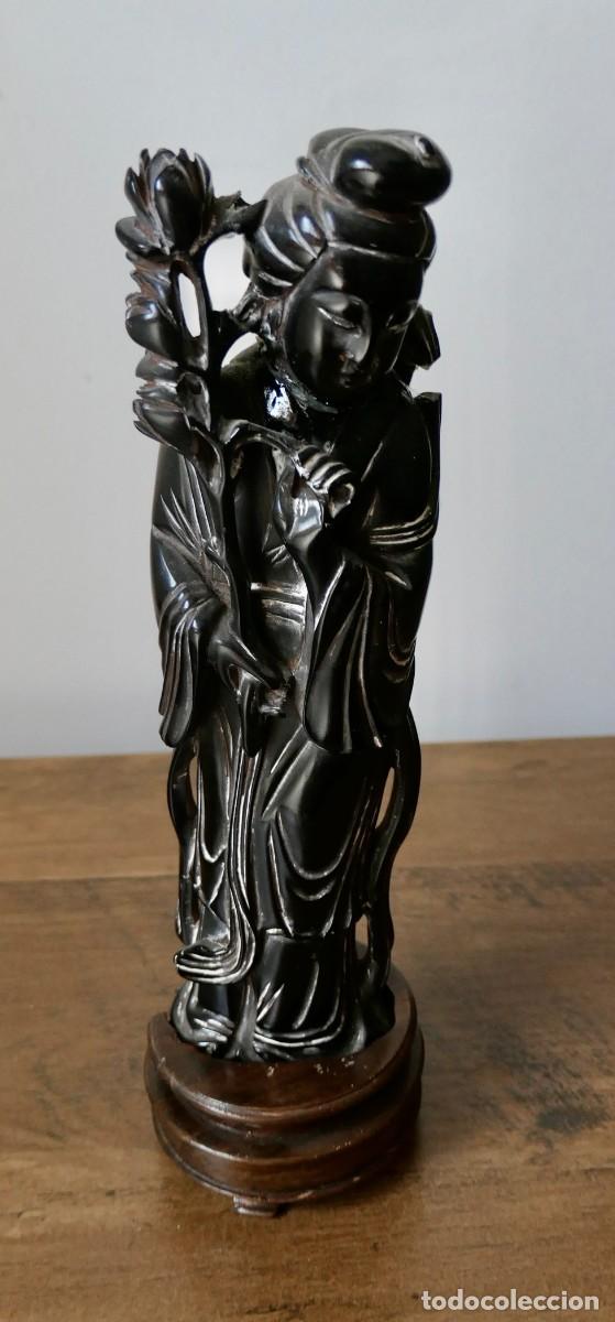 Arte: figura oriental vintage de Guanyin Guan Yin o Kuan Yin -19 cm-resina fen&oacute;lica, baquelita