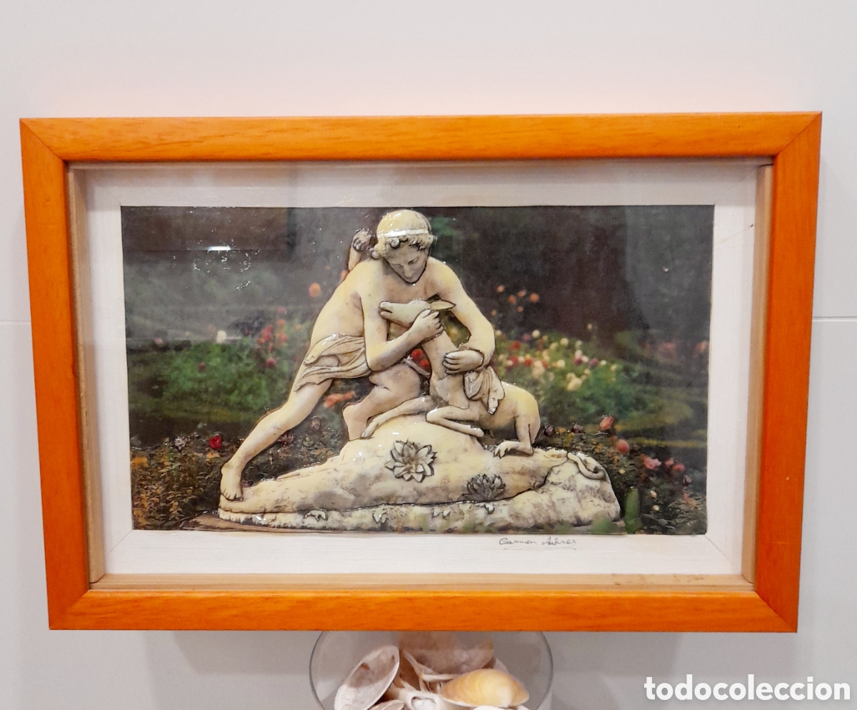 Arte: Cuadro Relieve 3D Carmen Andr&eacute;s Melero - Ni&ntilde;o con Cervatillo