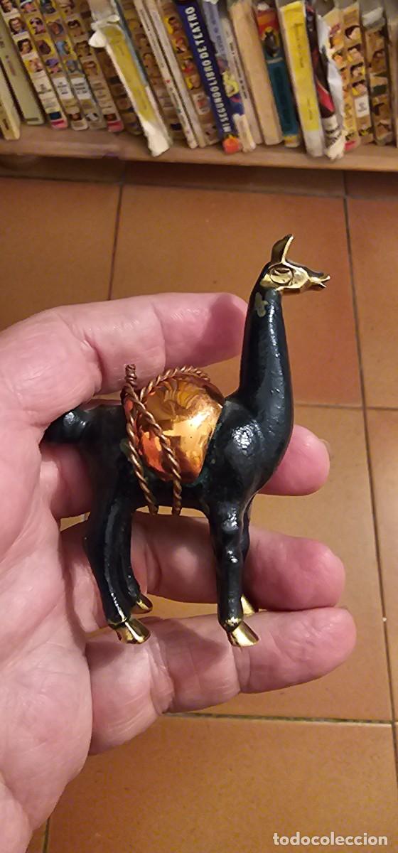 Arte: Preciosa figura alpaca peruana varios metales