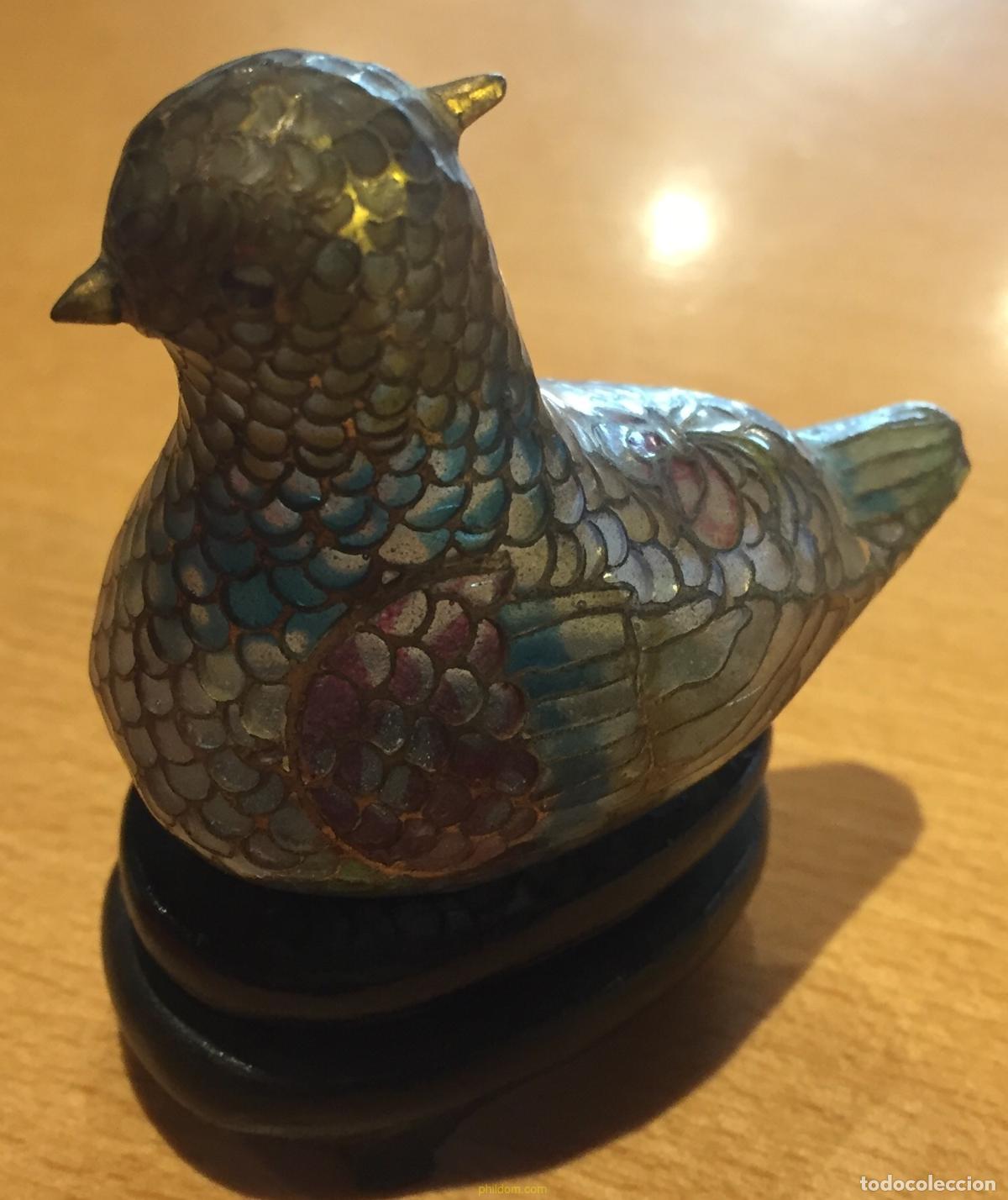 Arte: PEQUE&Ntilde;A AVE CRISTAL DECORADA CLOISONN&Eacute; - Foto 2