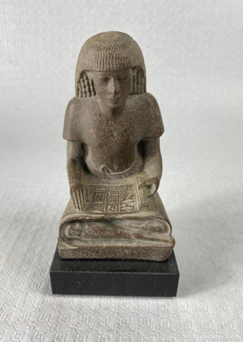 Arte: Reproducci&oacute;n art&iacute;stica de Horemheb como escriba Antiguo Egipto 16x7,5cm