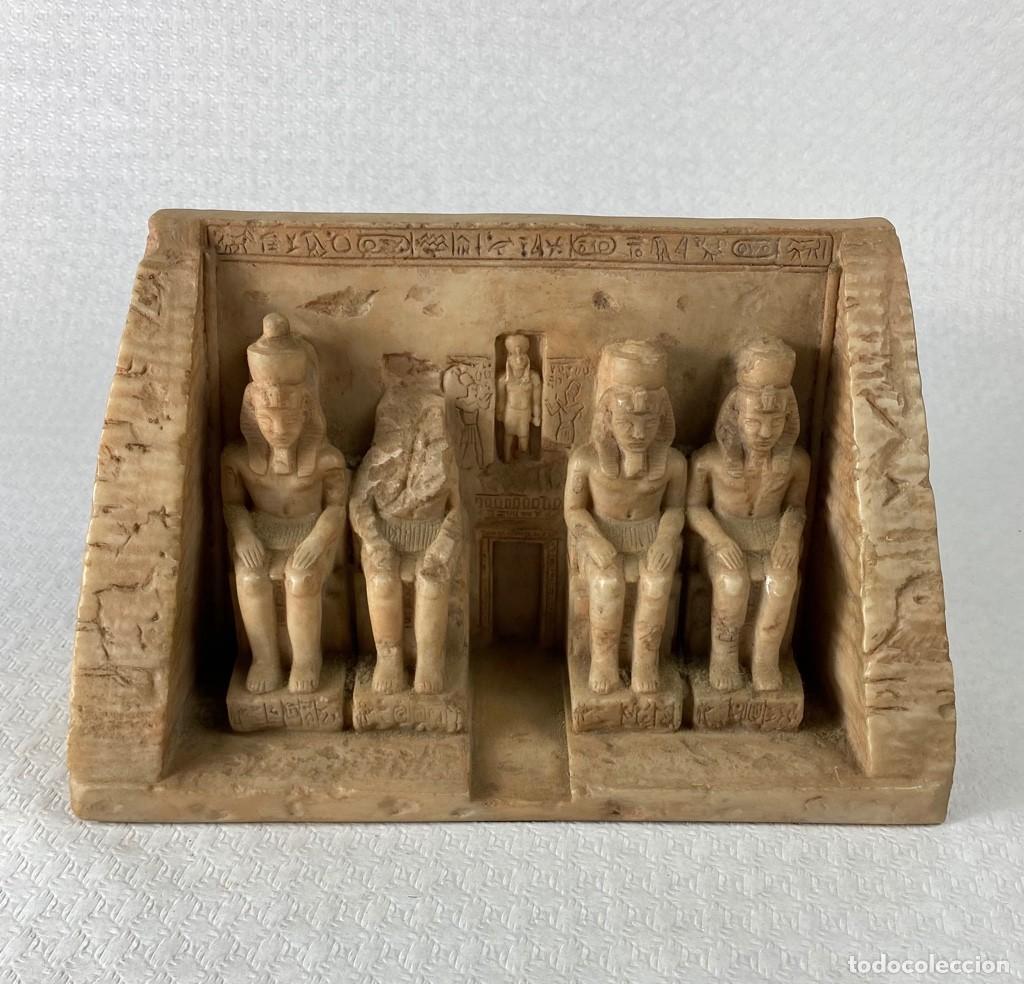 Arte: Reproducci&oacute;n art&iacute;stica de la Fachada del Gran Templo de Abu Simbel Antiguo Egipto 24x16cm