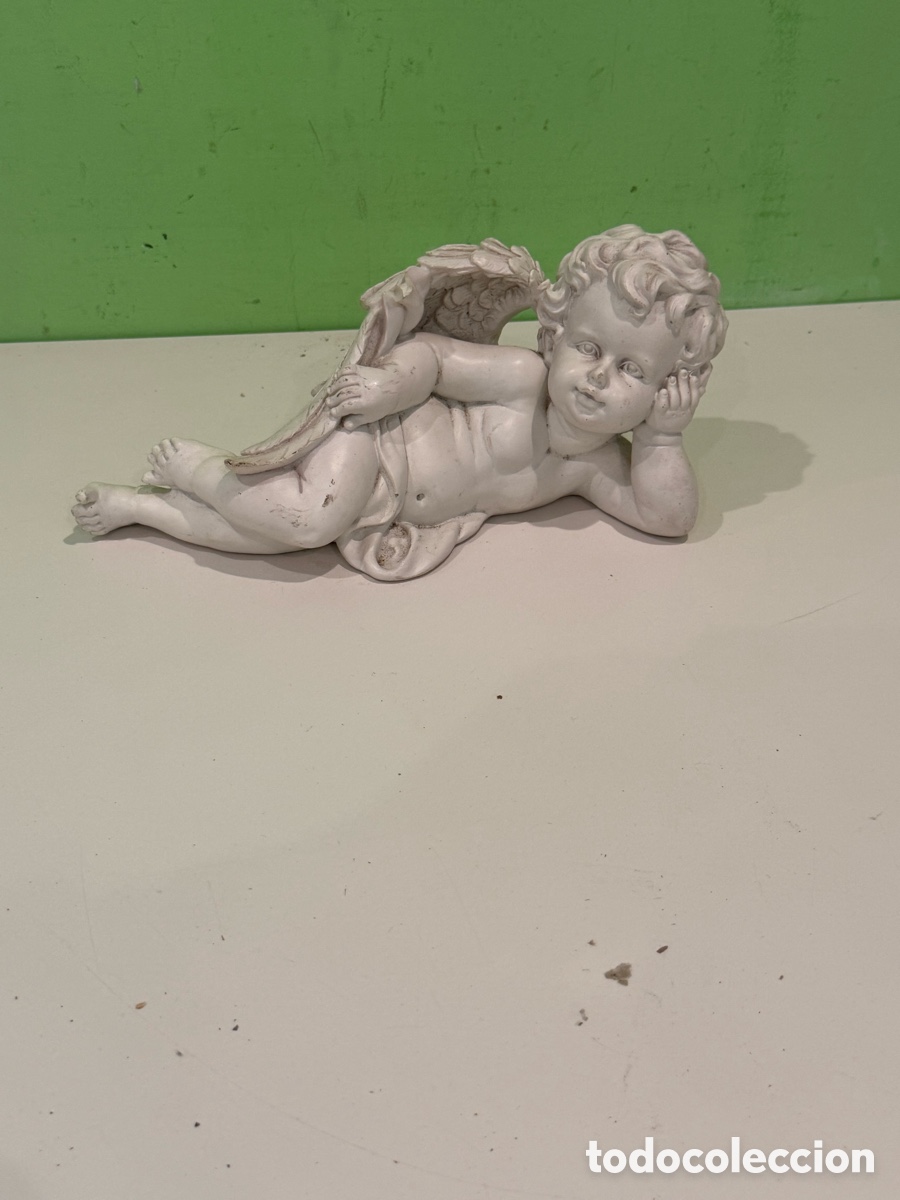 Kunst: Escultura querub&iacute;n &aacute;ngel decorativo a&ntilde;os 50-60 Figura cl&aacute;sica 25 cm