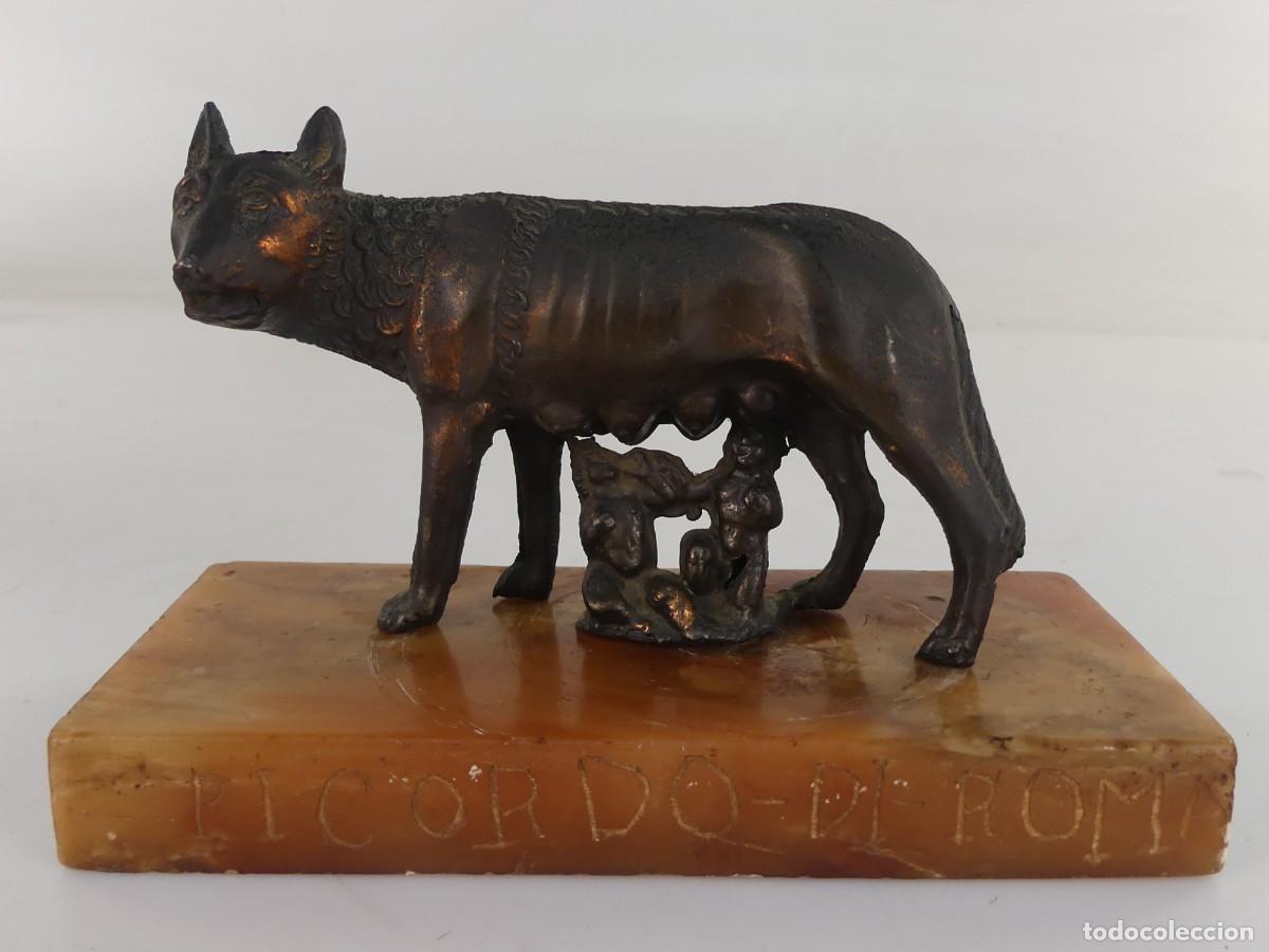 Arte: Loba Capitolina con R&oacute;mulo y Remo SOUVENIR RECUERDO DE ROMA