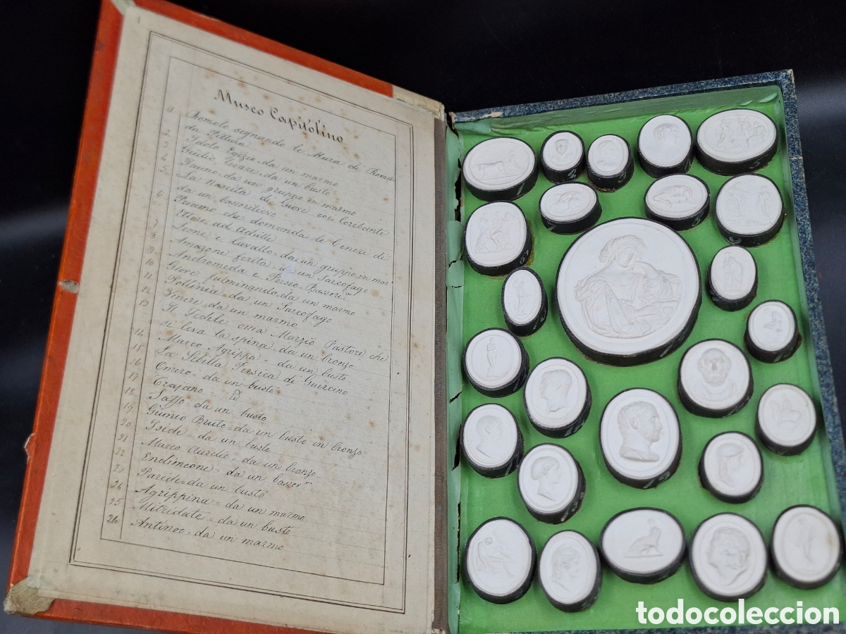 Arte: &Aacute;lbum antiguo Lacchini Impronte &ndash; Museo Capitolino I &ndash; colecci&oacute;n de improntas y camafeos