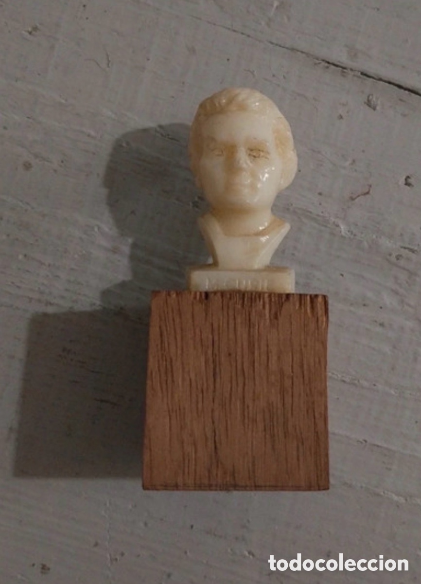 Art: Cabeza sobre pedestal tallado, escultura de Marie Curie