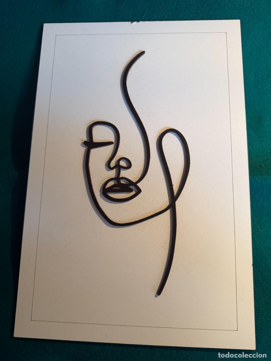 Arte: P- ESCULTURA SOBRE UNA TABLA DE UNA SILUETA ROSTRO DE DAMA ESCULPIDA