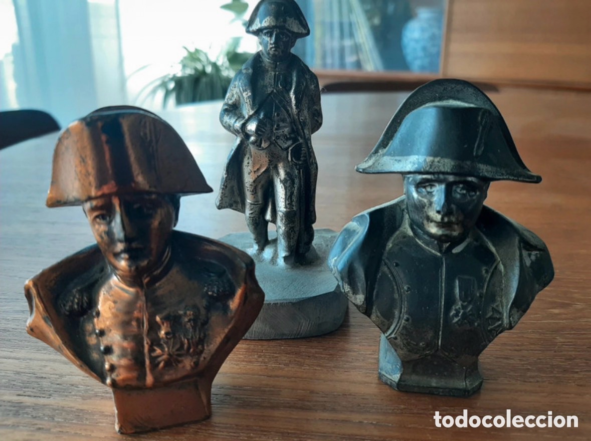 Arte: Lote de bustos y figura de metal Napole&oacute;n Bonaparte