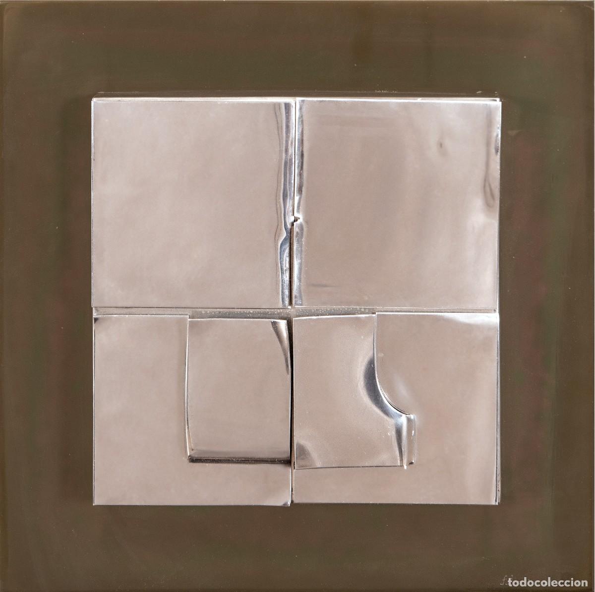 Arte: Sin t&iacute;tulo m&uacute;ltiplo en aluminio Francisco Farreras Ricart firmado y numerado 59/300 siglo XX