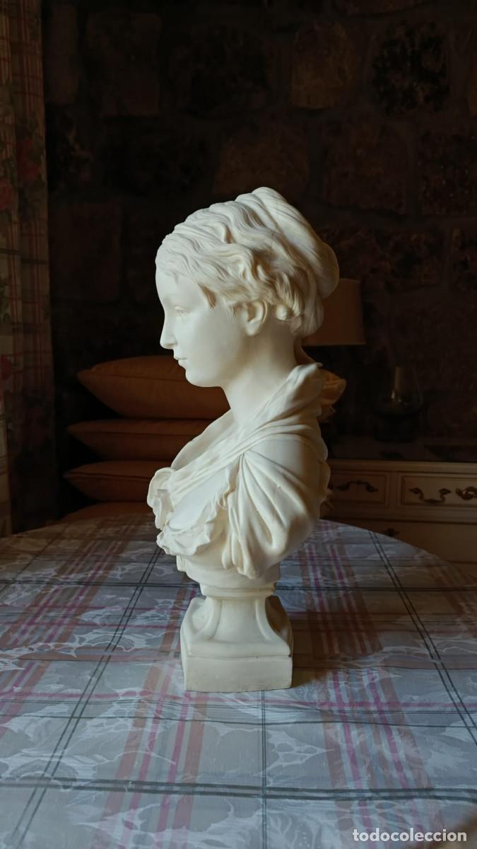 Arte: Escultura. Busto Cl&aacute;sico de Mujer en Marmolina Maciza